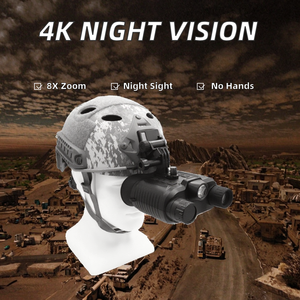 新着 4K ナイトビジョン双眼鏡 ヘッドマウント ハンズフリー 8倍デジタルズーム 赤外線HD ヘルメットマウント 防水 30fps - Product Image 2