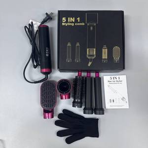5-in-1 Curling Wand Set & nhiệt bàn chải: uốn sắt Kẹp tạo Salon Blowout, bouncy Curls, sóng & xoắn ốc chặt chẽ - Product Image 5