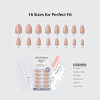 Faux ongles en amande courts à marque privée, de haute qualité, en gros, couleur nude unie, en gel souple, artificiels, en vrac, à presser, fournitures