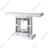 Table console miroir diamant concassé de luxe moderne avec miroir