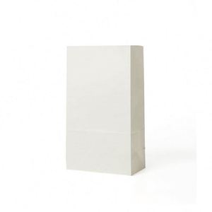 Sacs en papier kraft personnalisés, imprimés, recyclés, blancs, pour la restauration à emporter, sans poignées, avec votre propre logo - Product Image 1
