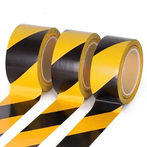 高粘着性溶剤接着剤シーリング黄白赤頑丈な床マーキングテープ