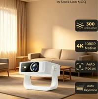 Projecteur intelligent Android LCD OEM ODM Q1 nouvelle version améliorée, 300 ANSI, 1080P natif, prend en charge la 4K, projecteur de cinéma maison portable