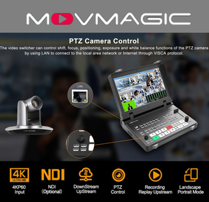 Tùy chỉnh 5 kênh SDI có thể gập lại 10.1 inch màn hình movmagic mf10s <span class=keywords><strong>video</strong></span> Switcher với 8 lớp khả năng cho live <span class=keywords><strong>streaming</strong></span> - Product Image 4