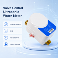 Compteur d'eau intelligent à ultrasons domestique DN15 DN20 sans fil LoRaWAN RS485 Modbus avec contrôle de vanne et coupure automatique