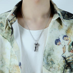 Collana in Acciaio Inossidabile con Pendente a Forma di Abbraccio per Coppie, Gioielli per Lui e Lei, Accessori per Adolescenti - Product Image 5