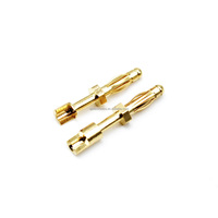 Qianjia QJUP011-G Paire de fiches banane non isolées 2,5 mm, type long et court, connecteur terminal plaqué or de type B 28.712.G