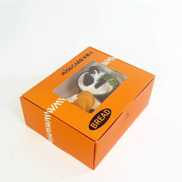 Wholesale Afternoon Tea Cake Box Custom Windowed Cupcake Boxes Food-Grade Foldable Recycled Materials Four-Color Printing Box