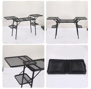 Mobilier d'extérieur portable et durable réglable en aluminium, <span class=keywords><strong>table</strong></span> d'appoint <span class=keywords><strong>pliante</strong></span> rétractable IGT pour <span class=keywords><strong>camping</strong></span> pique-nique, vente en gros - Product Image 3