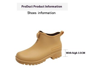 Người Đàn Ông Của PVC Không Thấm Nước Mắt Cá Chân Mưa Khởi Động Biểu Tượng Tùy Chỉnh Thiết Kế Đơn Giản Màu Đen An Toàn Làm Việc Giày Cao Su Đế Làm Vườn Trẻ Em Của Kích Thước - Product Image 2