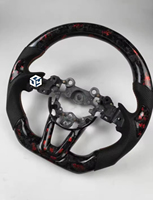 Volante Deportivo de Cuero para Mazda, con Fibra de Carbono Real, Base Plana, Sensación Cómoda, para Mazda 3 Axela CX4 CX5