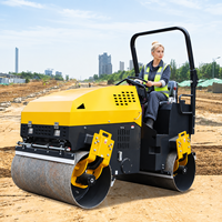 Compacteur routier vibrant à double tambour de 1 à 3 tonnes, mini-compacteur d'asphalte, machine de construction, compacteur de sol