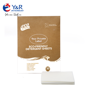 Feuilles de lessive - jusqu'à 60 lavages (30 feuilles) - Sans parabène - Parfum linge frais - Product Image 1