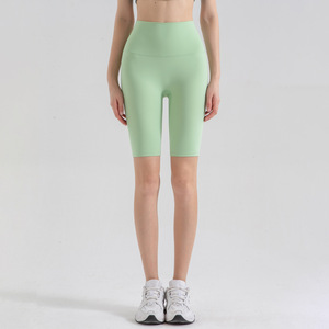 Shorts de course à pied pour femmes, couleur unie, taille haute, doux, respirant, à compression, séchage rapide, pour la salle de sport et le yoga - Product Image 2