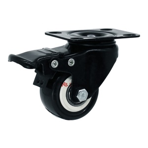 Furniture Hardware Swivel <strong>Rubber</strong> Caster <strong>Wheels</strong> Replacement Chair Caster <strong>Wheel</strong> with Brake - Product Image 1