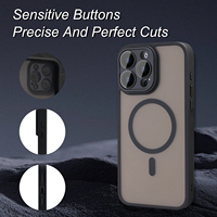 Coque de téléphone magnétique pour iPhone 16 15 14 Pro Max, protection intégrale de l'appareil photo, avec protection d'objectif mate douce pour la peau