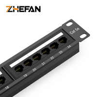 OEM Rack réseau 1U 19 pouces, Panneau de brassage 24 ports RJ45 Cat6 UTP avec plateau de gestion de câbles, à traversée, Composants de télécommunications