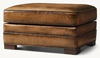Fauteuil et ottoman en cuir de qualité supérieure pour salon classique personnalisable, confort intérieur unique, meubles de luxe