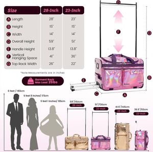 Échantillon gratuit : Porte-vêtements à roulettes pliable et très bien noté pour costumes de danse, sacs de voyage et sacs de danse à roulettes avec support - Product Image 4