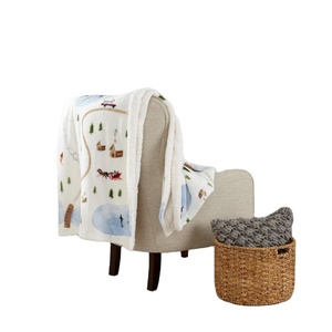 Sherpa Baby Fleece Manta Venta al por mayor Impresión Patrón de Navidad Cálido y suave Cómodo para regalo de vacaciones y bebé - Product Image 1