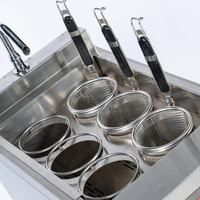 Cuisinière à nouilles électrique commerciale à six bacs RKMF-P164 en acier inoxydable, cuisinière à nouilles multifonctionnelle