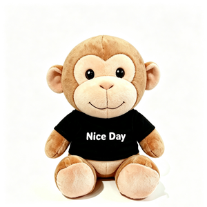 Peluche de mono personalizado, peluche de mono sentado, peluche de mono con camiseta, animal de peluche de mono, lindo peluche de mono - Product Image 5