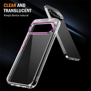 Google piksel 10 Pro XL için Metal Lens çerçeve kristal temizle darbeye Anti-Scratch şeffaf telefon kılıfı Google piksel 10 9 8
