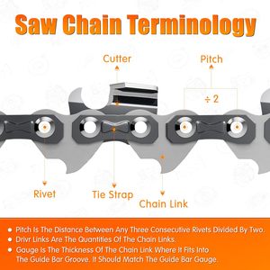 NEOTEC 36 Inch Chainsaw <strong>Chain</strong> Blades <strong>Full</strong> <strong>Chisel</strong> <strong>3</strong>/<strong>8</strong> Pitch 0.063&quot; Gauge 114 Drive Link - Product Image 6
