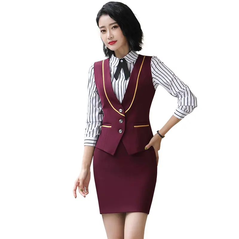 Three Piece Waistcoat Set Women Clothing Business Formal Ladies Suit and Pants DHL Black Custom made office women clothes