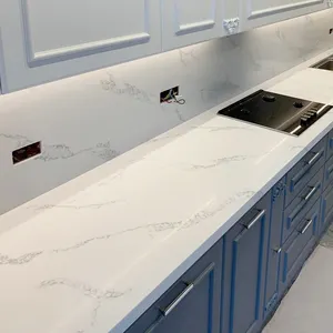 Top un fabricant grande dalle de marbre artificiel Calacatta couleur 12mm Surface solide acrylique modifiée pour comptoir de cuisine