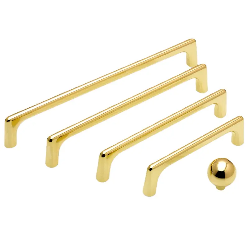 Simple Design Bridge Shape 96/128/160/192/224/320mm K Gold Black Luxury Matte Cabinet Handle And Knob