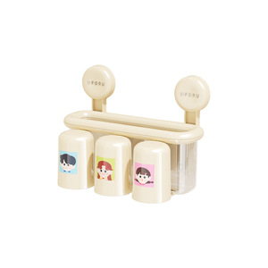 ยูโฟรูที่วางแปรงสีฟันแบบถ้วยดูด ถ้วยคู่ โปร่งใส ติดผนัง ออแกไนเซอร์ในห้องน้ำ ไม่ต้องเจาะ - Product Image 2