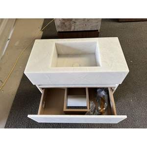 <span class=keywords><strong>Vasque</strong></span> de salle de bain en marbre vert naturel fait main, moderne, autoportante, avec dessus de plan et tiroirs, sur mesure - Product Image 5