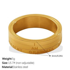 Bagues en acier inoxydable gravées pour femmes, style minimaliste, anneaux délicats superposés, bagues de phalange empilables et tendance - Product Image 6