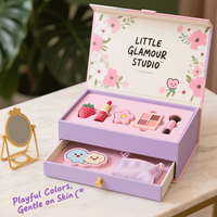 Boîtes de maquillage pour enfants en carton à deux étages personnalisées, crème pour les yeux, matériaux recyclés, fermeture magnétique, taille personnalisée