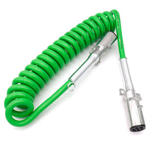 Cable en espiral de remolque de suministro de fábrica, Cable verde resistente de 7 vías, extensión de luz de remolque, Cable de resorte espiral de plomo - Product Image 2