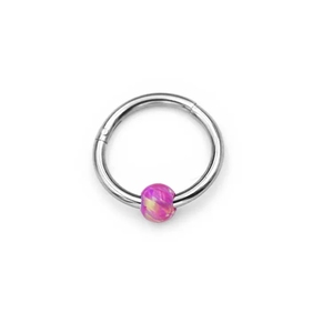 Sıcak satış paslanmaz çelik Piercing burun <span class=keywords><strong>Opal</strong></span> top kapatma Segment Clicker burun halkası