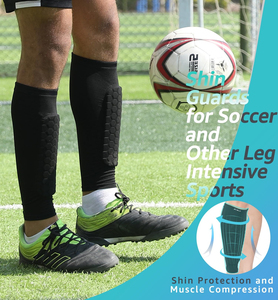 OEM <span class=keywords><strong>Protector</strong></span> ligero para pantorrillas, Espinilleras con diseño de panal y manga de compresión para pantorrillas, para fútbol - Product Image 3