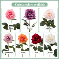 Prix de gros Roses artificielles réalistes 65 cm en soie, différentes couleurs, mariage, Noël, fête des mères, Saint-Valentin, remise de diplôme