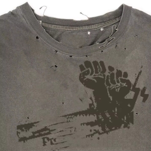Fabrication de vêtements sur mesure, t-shirt vintage à effet délavé, t-shirt streetwear pour hommes, t-shirt vintage vieilli OEM - Product Image 2