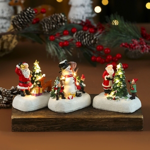 Nuove Decorazioni Natalizie Transfrontaliere: Casetta in Resina, Babbo Natale Luminoso da Tavolo, Regali - Product Image 2