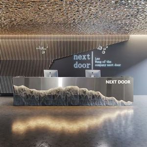 Comptoir de réception sur mesure, moderne, élégant et durable pour bureau, hôtel, magasin, restaurant, centre de beauté, taille complète - Product Image 2