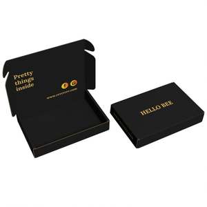 Carton ondulé peint luxe belle serrure expédition T-shirt uni brun Kraft écologique recyclable à l'extérieur et à l'intérieur de la boîte - Product Image 1