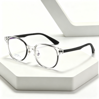Monture de lunettes BK Premium, monture optique ronde noire transparente, verres clairs, lunettes de mode pour hommes et femmes