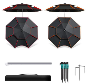 НОВЫЙ Уличный большой зонт для рыбалки 1.8-2.6М, регулируемый, складной, с защитой от УФ-излучения, ветрозащитный, водонепроницаемый, пляжный зонт-парасоль - Product Image 4