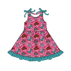 Preordine MOQ 5 Cappelli Stivali Abbigliamento per Bambine Stile Western Pasquale Vendita all'Ingrosso Abbigliamento per Sorelle Moda Boutique Nuova Collezione - Product Image 2