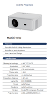 Projecteur LED LCD intelligent 2026 dernière génération Full HD 1080P 4K Mini Portable Home Cinéma avec haut-parleurs intégrés Stéréo HIFI pour la maison et le bureau