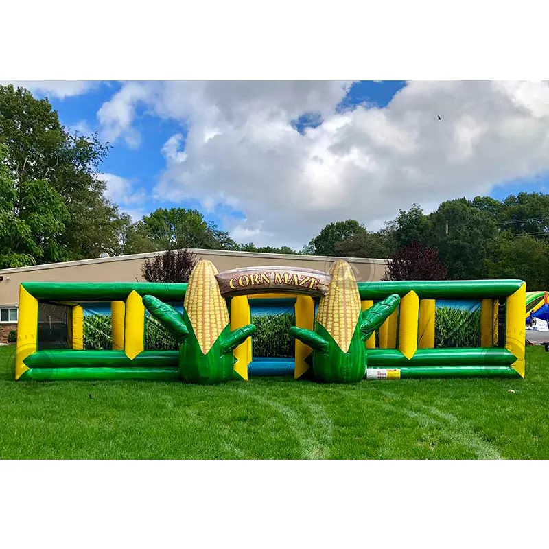 Factory Price Games Large Outdoor Play Inflatable Bouncy Castle Maze Fun Game Inflatable Obstacle Corn Maze