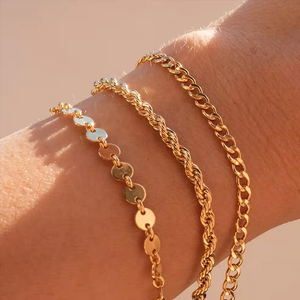 RINNTIN SB123 18K placcato oro 3mm bracciale cubano a catena gioielli Punk per gli uomini delle donne 18K placcato oro 925 argento bracciale a catena