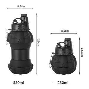 Botella de Agua Deportiva Portátil de Silicona Retráctil con Diseño de Calabaza de Halloween, Plegable, Ecológica, para Beber Directo - Product Image 4